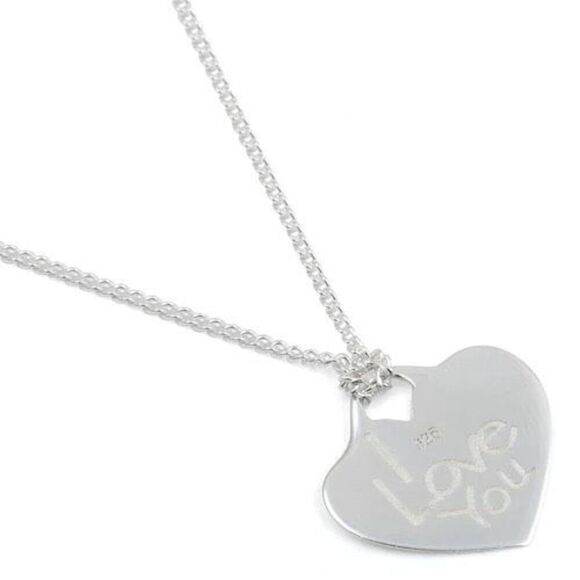 Mom I Love You Charm 16" Sterling Silver Necklace New - Picture 2 of 4